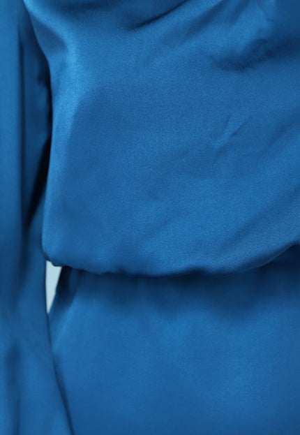 OP=OP.36.NL Gedrapeerde Blouse Jurk in Petrol