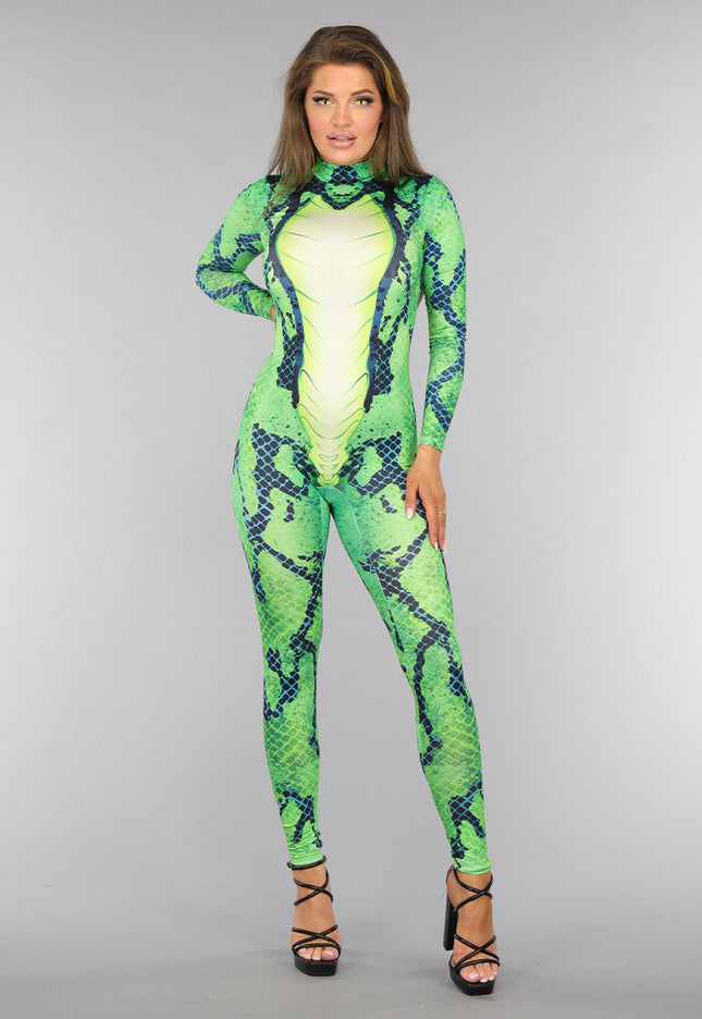 CARNA30 Groene Slangen Jumpsuit