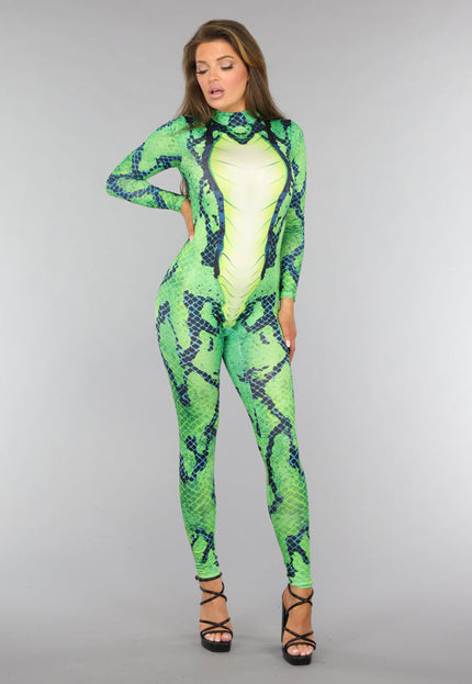 CARNA30 Groene Slangen Jumpsuit