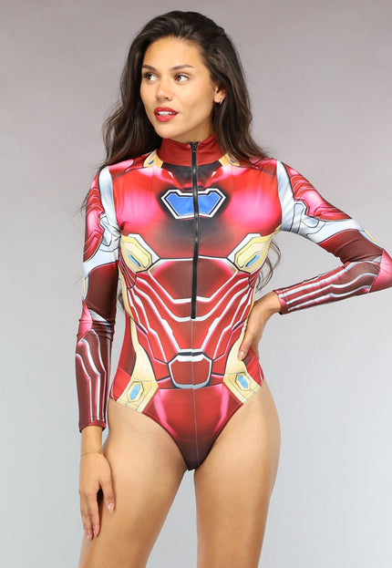 CARNA25 Rode Marvel Iron Man Bodysuit