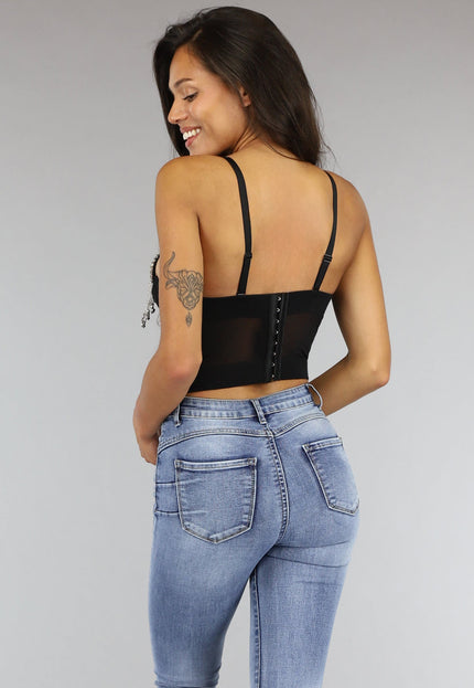 geen Zwarte Glamour Bustier