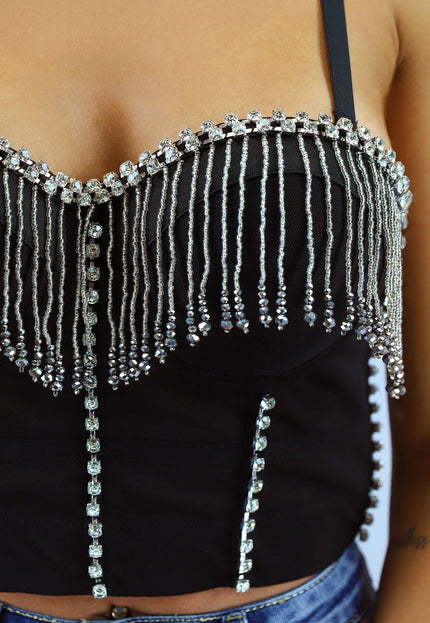 geen Zwarte Glamour Bustier
