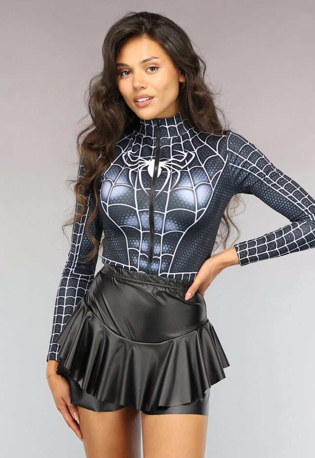 CARNA35 Zwarte Marvel Venom Bodysuit
