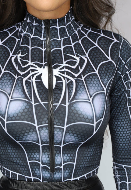 CARNA35 Zwarte Marvel Venom Bodysuit