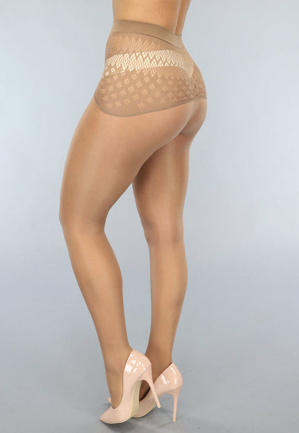 Glanzende Bruine 15 Denier Panty