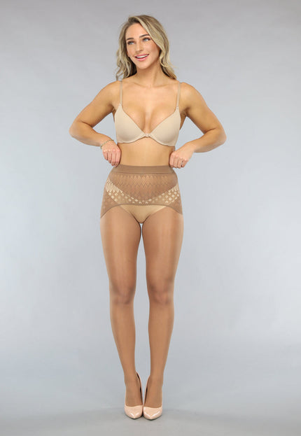 Glanzende Bruine 15 Denier Panty