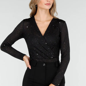 Glitter Stretch Body Zwart