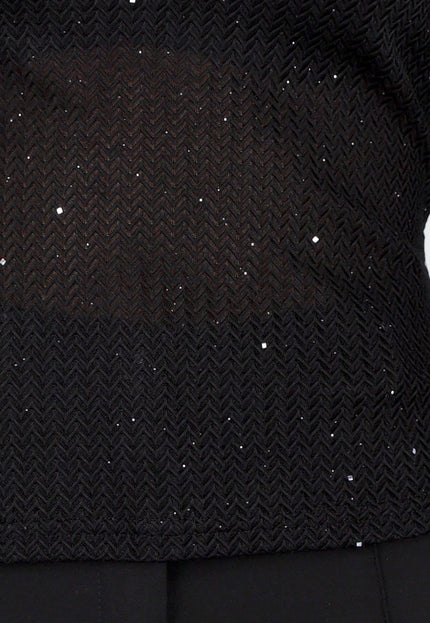 Glitter Stretch Top Zwart