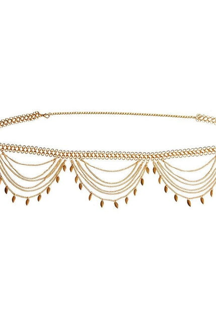 Gouden Layered Bodychain met Bedeltjes