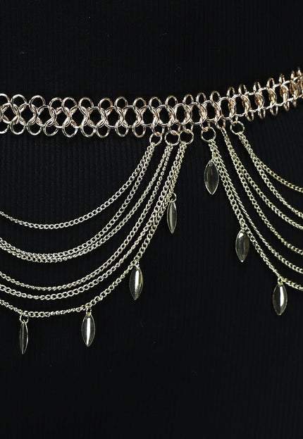 Gouden Layered Bodychain met Bedeltjes