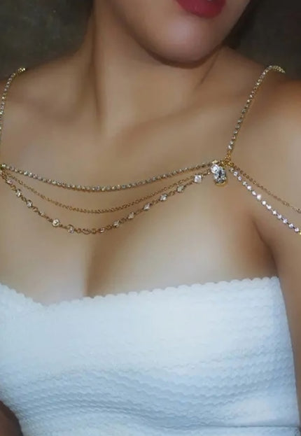 Gouden Layered Strass Bodychain