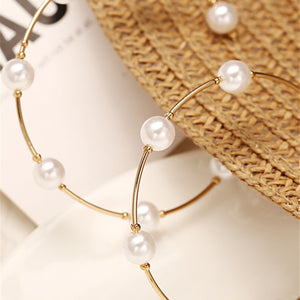 Gouden Ronde Oorbellen met Parels