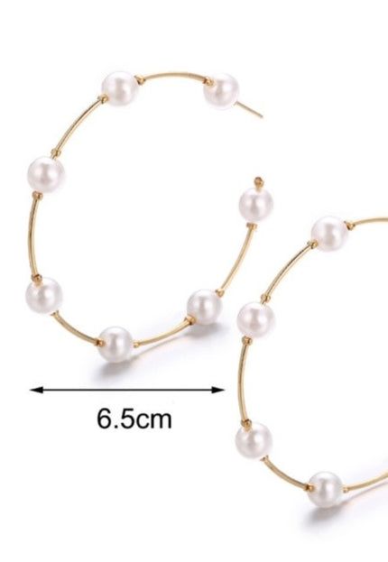 Gouden Ronde Oorbellen met Parels