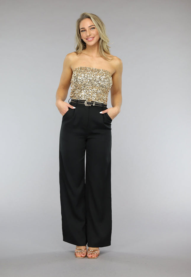 Gouden Strapless Crop Top