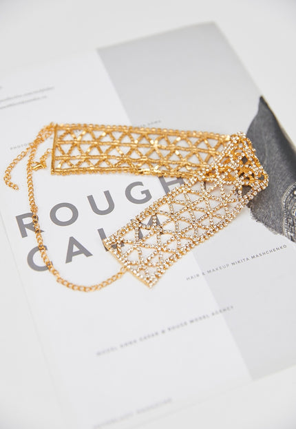 Gouden Strass Choker