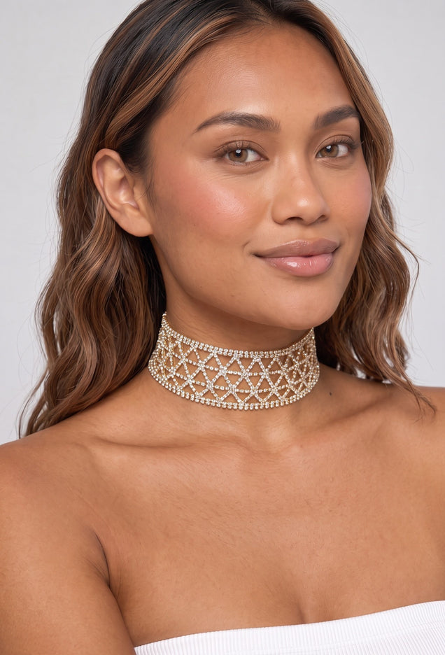 Gouden Strass Choker