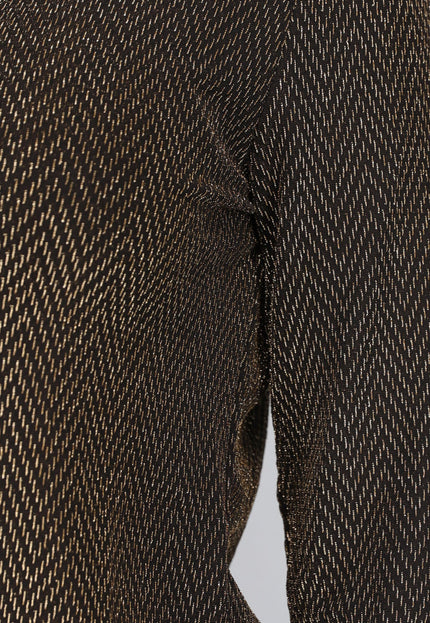 OP=OP.AV.12 Gouden Zigzag Glitter Blouse