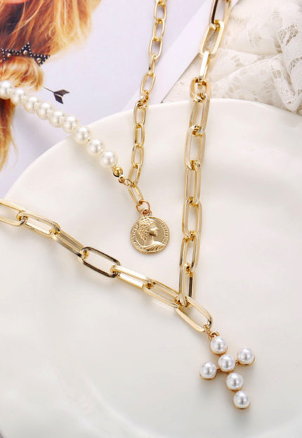 Goudkleurige Ketting met Parels