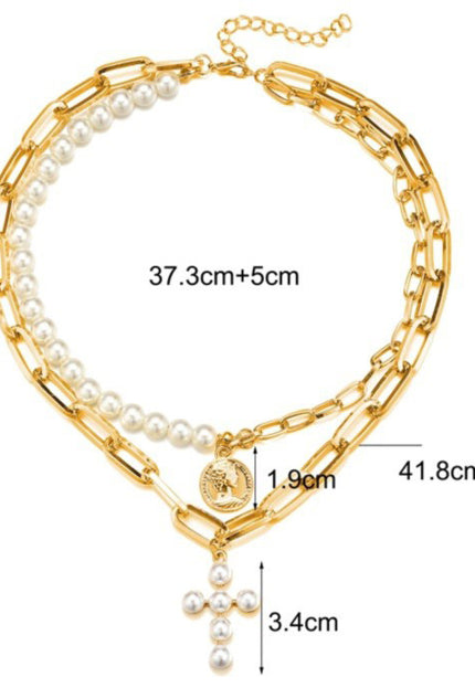 Goudkleurige Ketting met Parels
