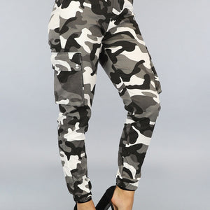 Grijs/Witte Camouflage Cargo Jeans