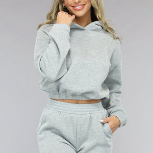 Grijze Lounge Set met Cropped Trui