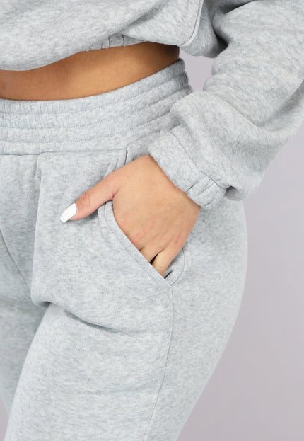 Grijze Lounge Set met Cropped Trui