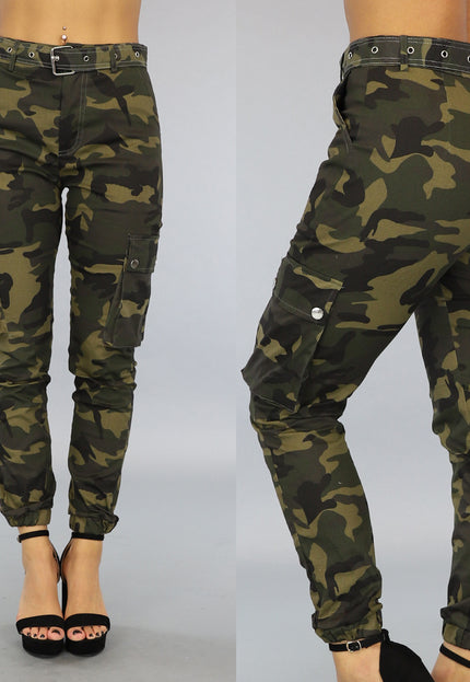 Groene Camouflage  Cargo Jeans