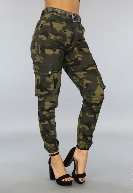 Groene Camouflage  Cargo Jeans