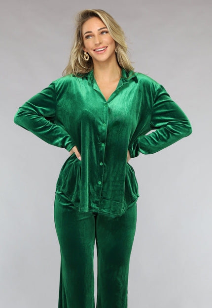 OP=OP.AV.12 Groene Velvet Co Ord Set