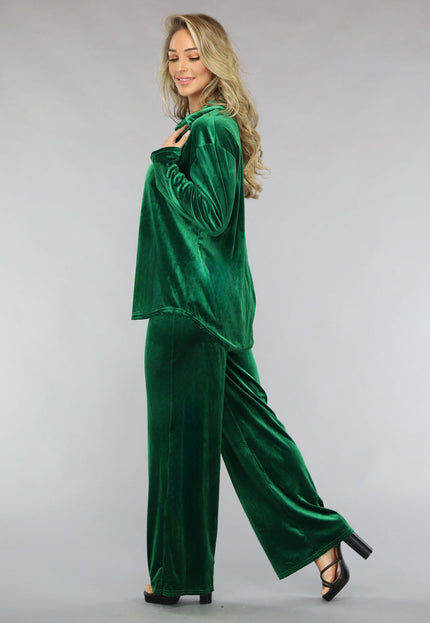 OP=OP.AV.12 Groene Velvet Co Ord Set