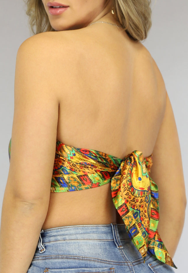 Grote Satin Bandana met Paisley Print