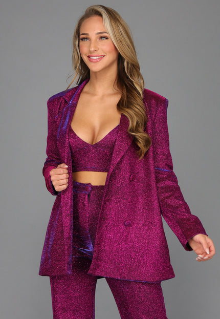 OP=OP.38.R Holografische Oversized Glitter Blazer