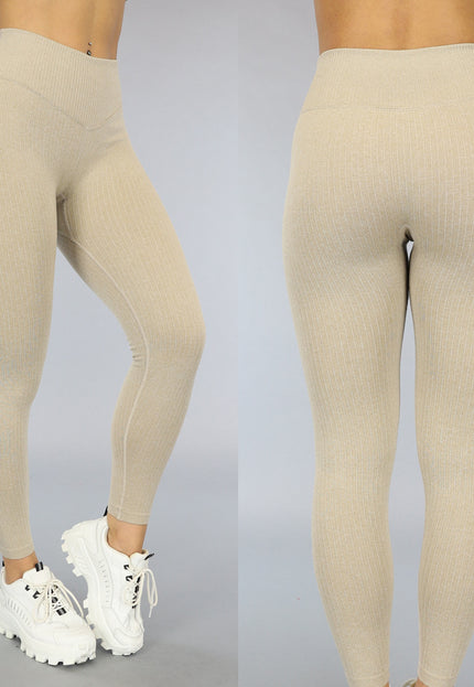 Kaki Rib Sportlegging