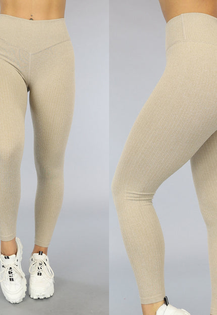 Kaki Rib Sportlegging