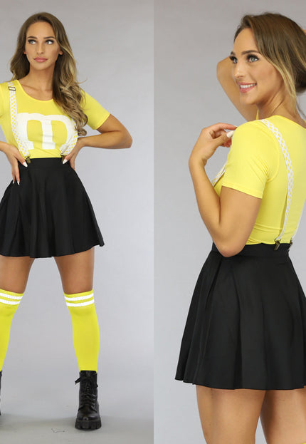 CARNA35 Gele M&M Kostuum