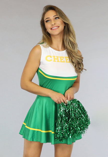 CARNA30 Groen Cheerleader Kostuum