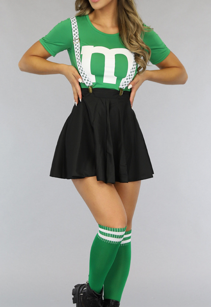 CARNA35 Groene M&M Kostuum