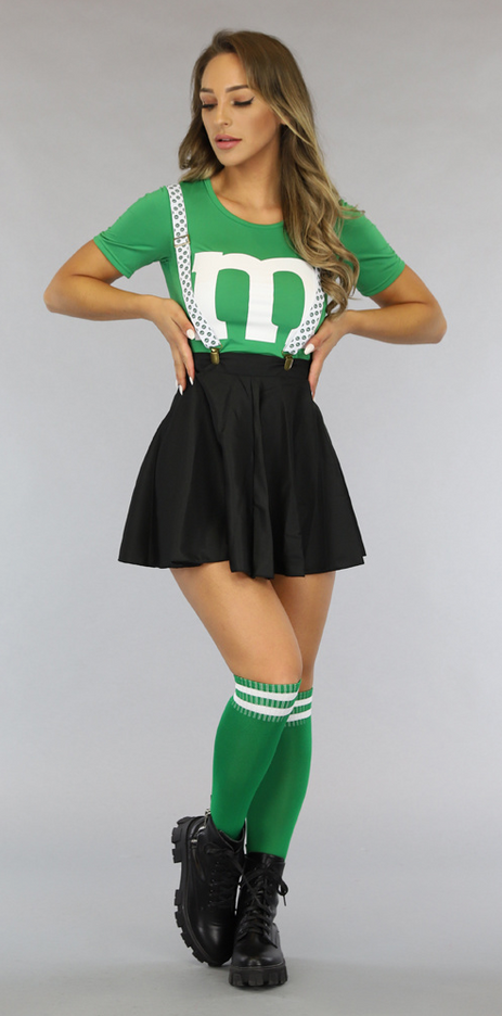CARNA35 Groene M&M Kostuum