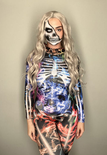 CARNA35 Kleurrijk Skelet Kostuum