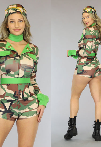 CARNA50 Longsleeve Army Playsuit Kostuum