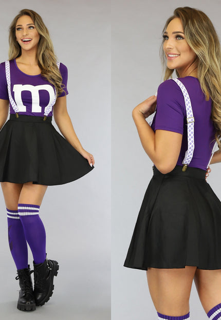 CARNA35 Paarse M&M Kostuum