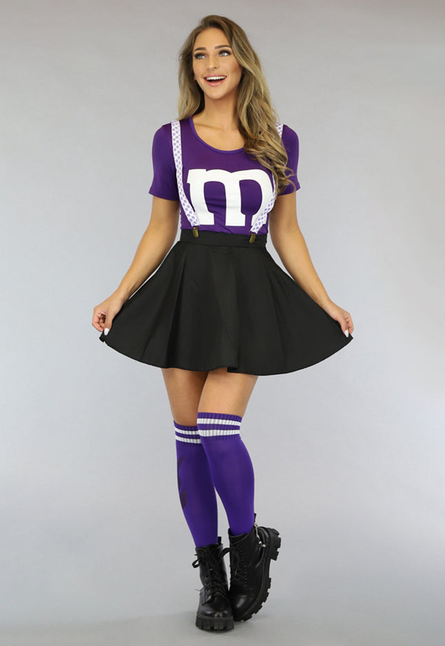 CARNA35 Paarse M&M Kostuum