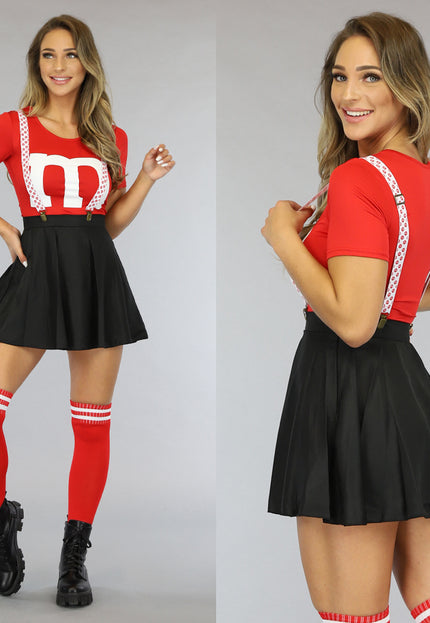 CARNA35 Rode M&M Kostuum
