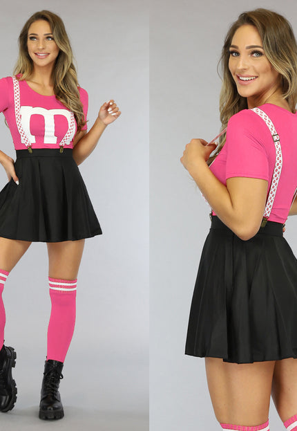 CARNA35 Roze M&M Kostuum