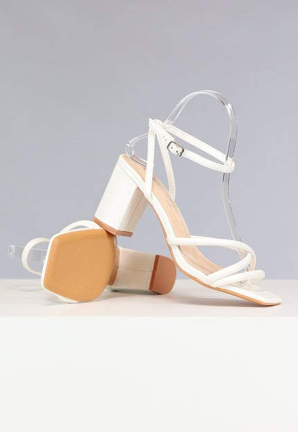 Lage Strappy Sandaletten in Wit