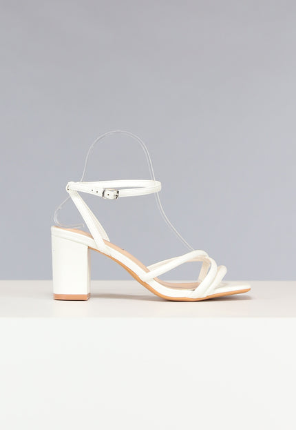 Lage Strappy Sandaletten in Wit