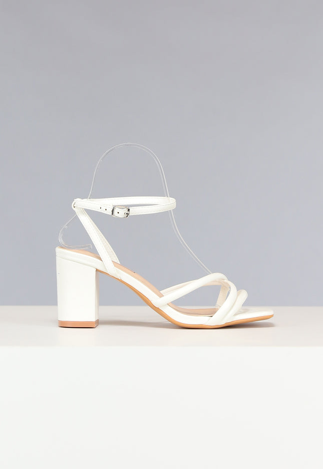Lage Strappy Sandaletten in Wit