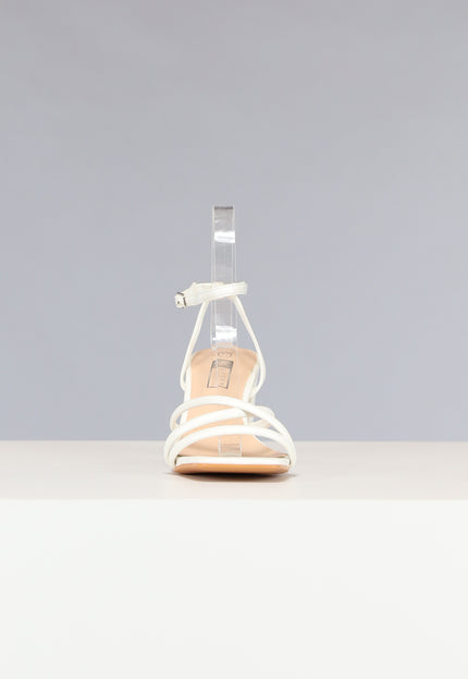 Lage Strappy Sandaletten in Wit