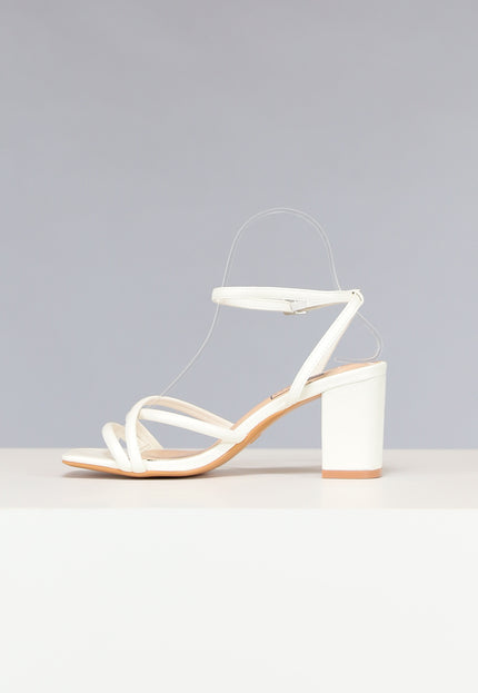 Lage Strappy Sandaletten in Wit