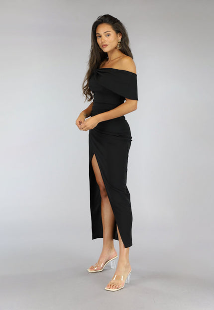 Lange Zwarte Off Shoulder Galajurk